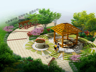 园林景观别墅庭院私家屋顶花园PSD效果图设计鸟瞰ps后期分层素材