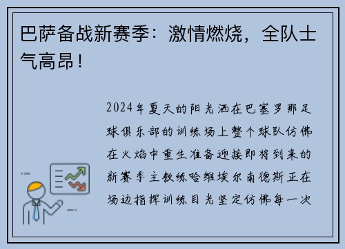 巴萨备战新赛季：激情燃烧，全队士气高昂！